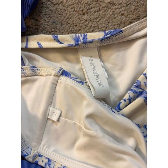 RARE Zimmerman Verity Tie Bandeau Bikini Set, Blue & White 6-8 - Picture 8 of 8